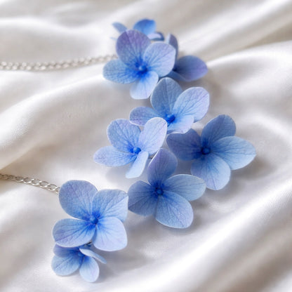 Hydrangea Flowers Necklace | Blue Floral Jewelry
