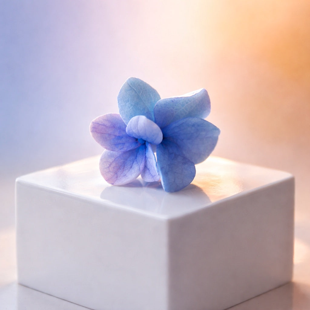 Blue Hydrangea Floret Ring | Floral Clay Jewelry
