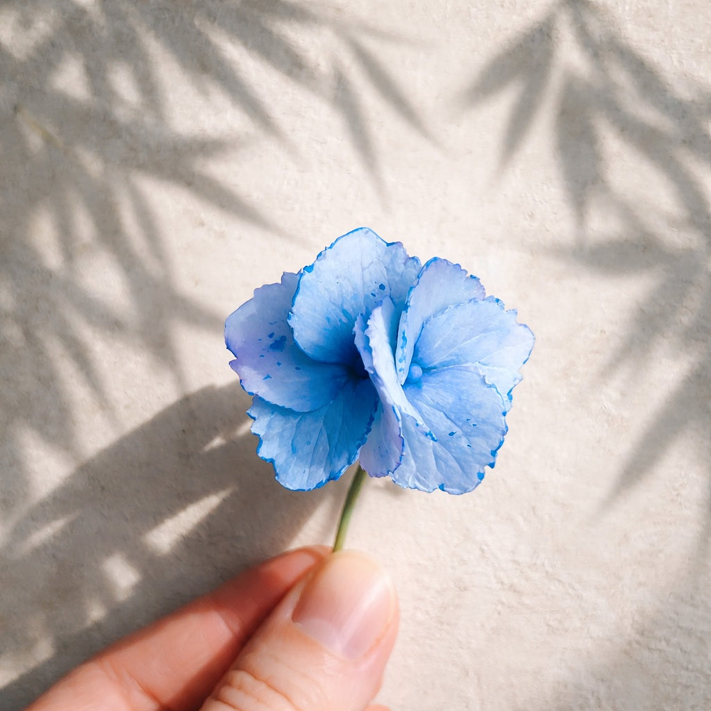 Blue Hydrangea Ring | Floral Clay Jewelry