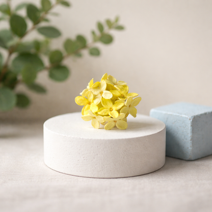 Yellow Hydrangea Ring | Floral Clay Jewelry
