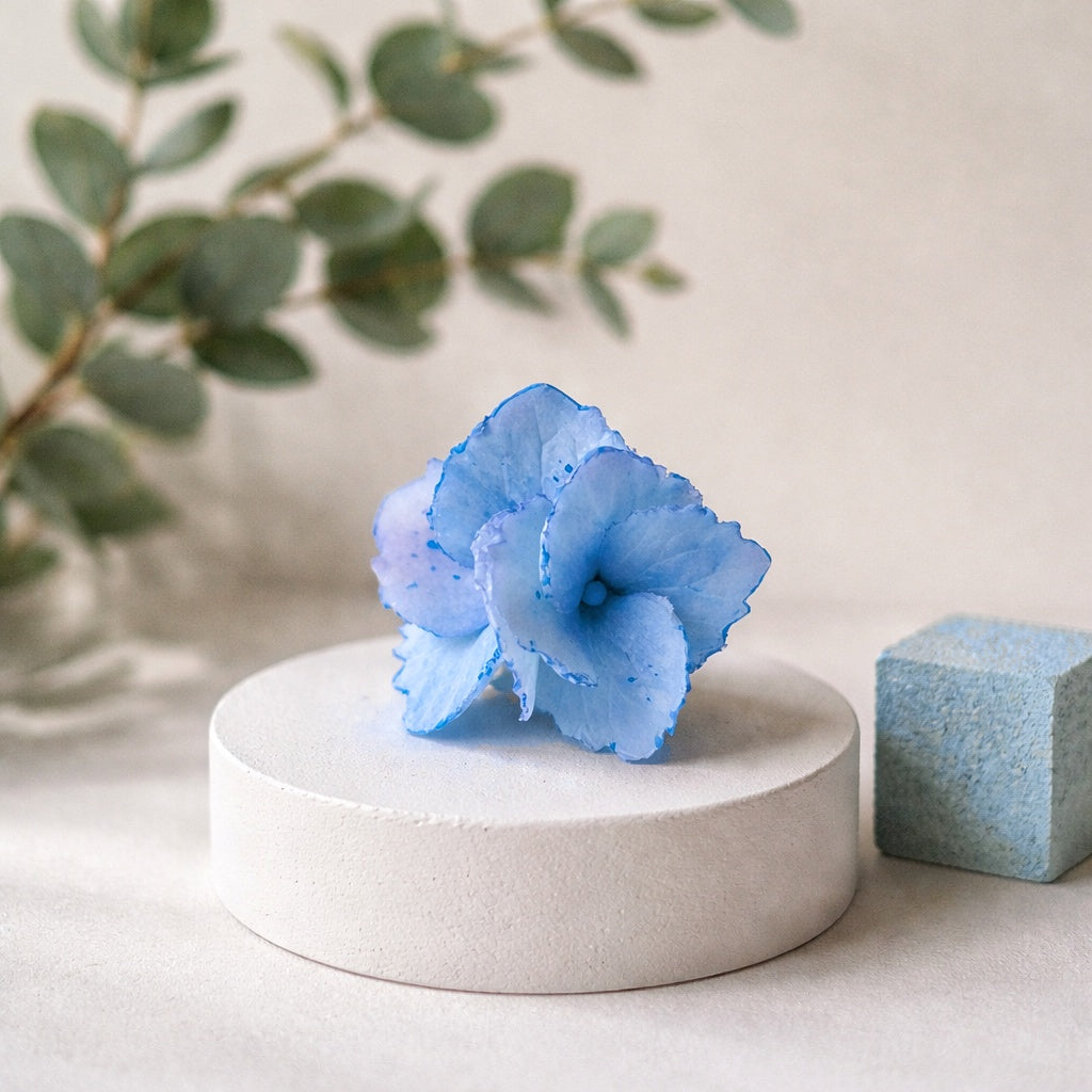 Blue Hydrangea Ring | Floral Clay Jewelry