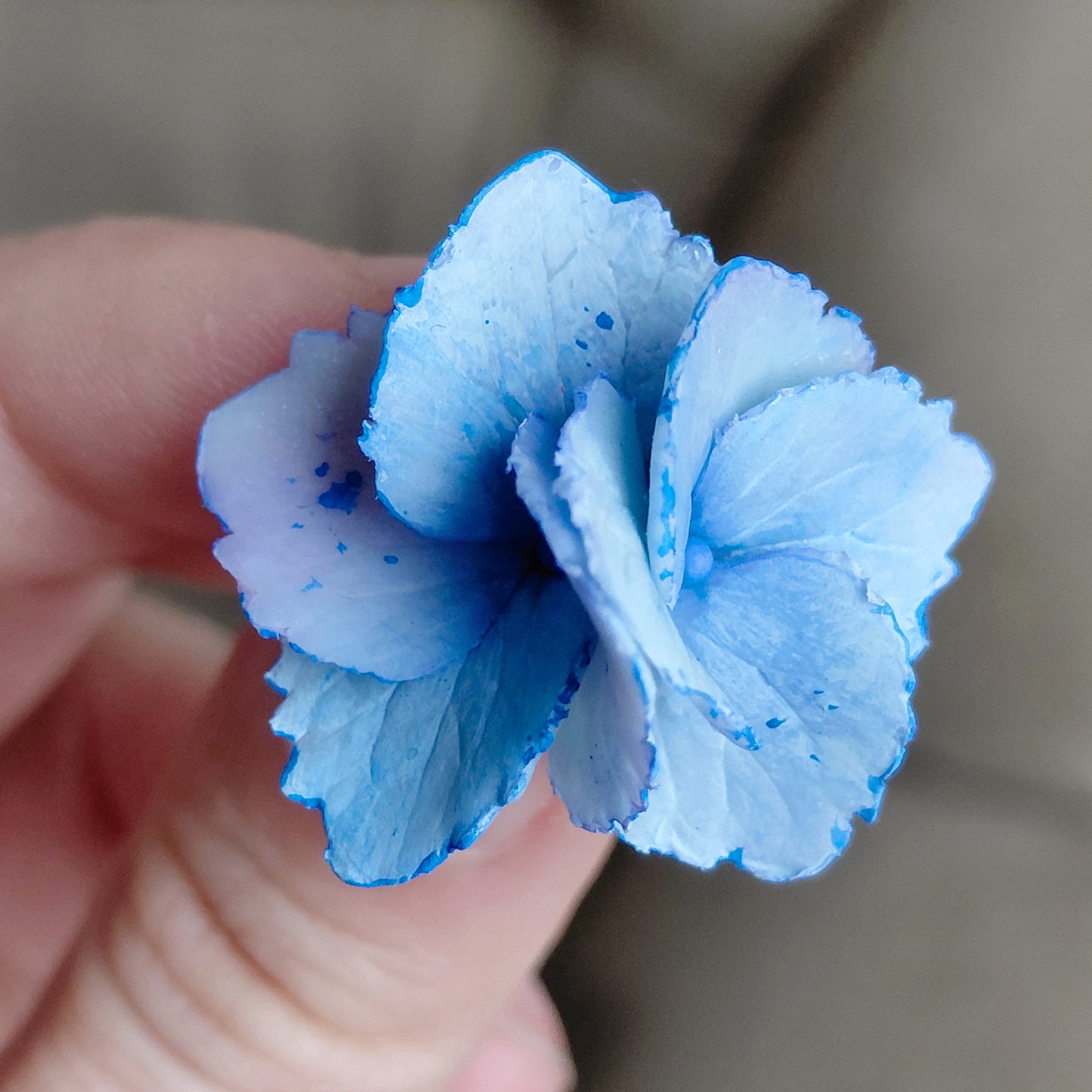 Blue Hydrangea Ring | Floral Clay Jewelry