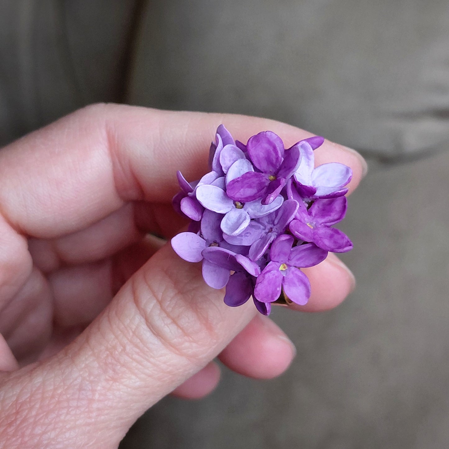 Lilac Flower Ring | Purple Floral Clay Jewelry
